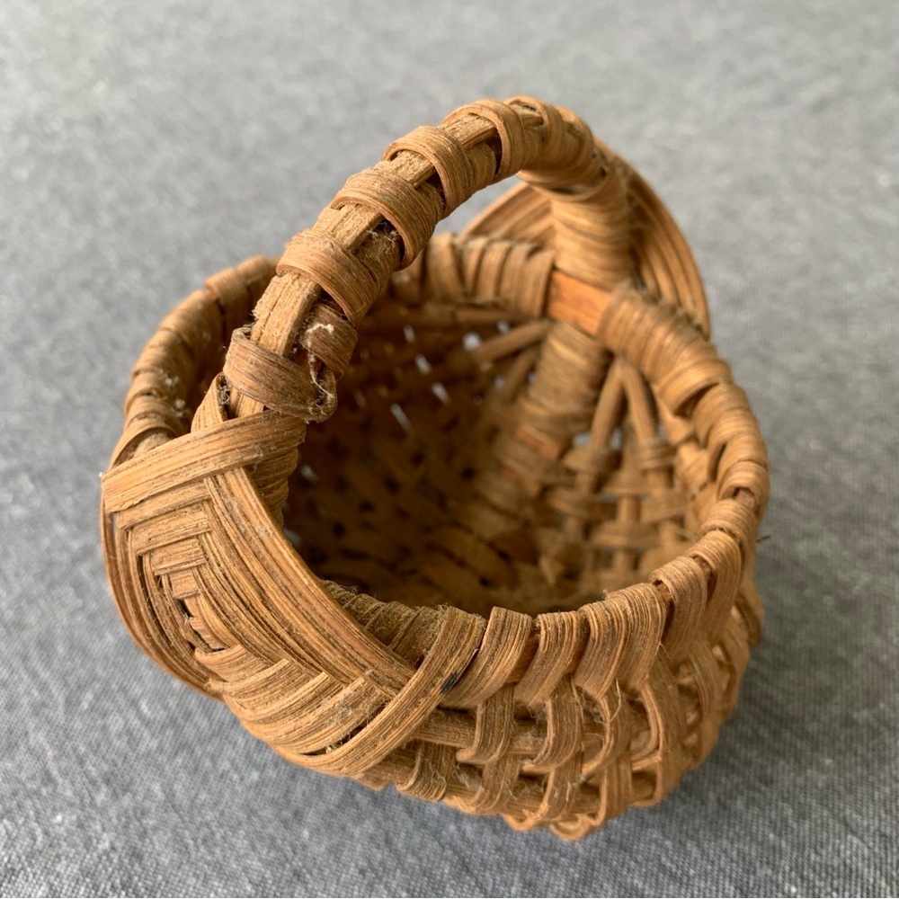 Splint Oak Basket Antique Buttocks Primitive Gathering Farmhouse Farm Split
